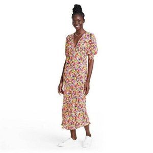 NWT RIXO for Target Floral Puff Sleeve Maxi Dress